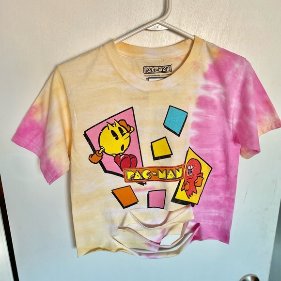 PAC Man C-Life Tie Dye Crop T-Shirt - Size S - Picture 3 of 10